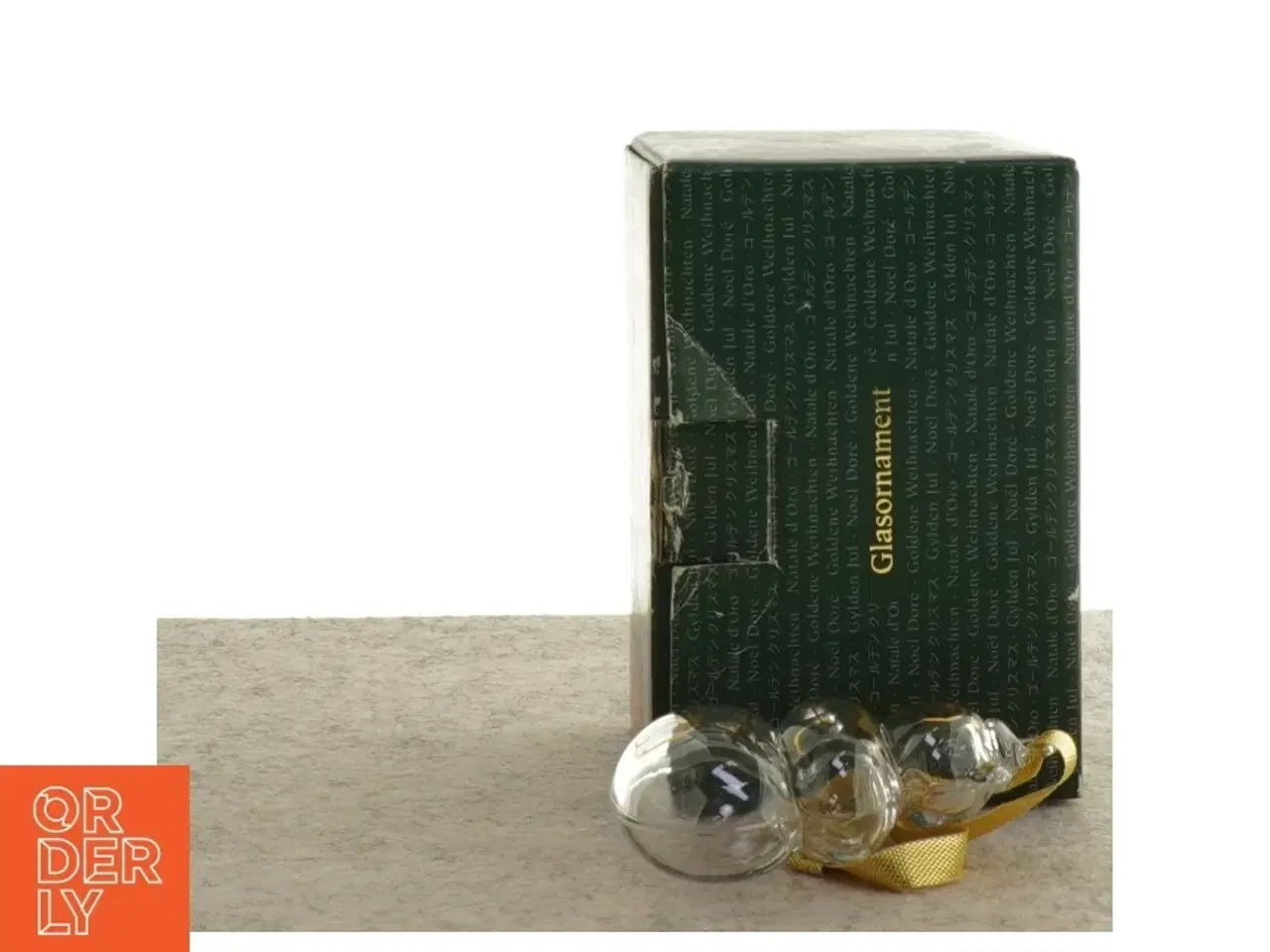 Billede 3 - Julepynt, smuk bamse i glas, golden christmas fra Holmegaard (str. 11 x 7 cm)