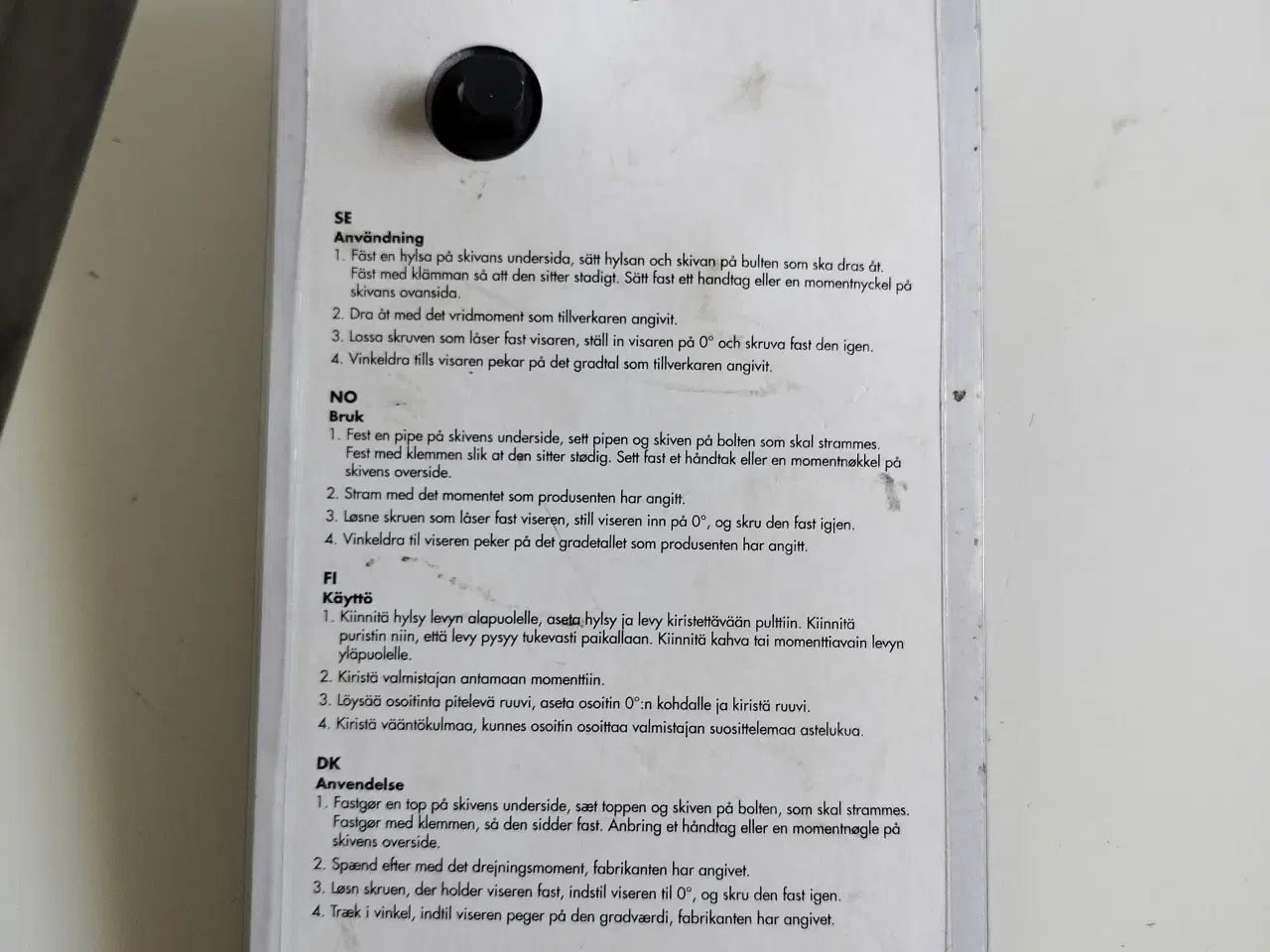 Billede 3 - Gradmåler som anvendes til bespænding af topstykke