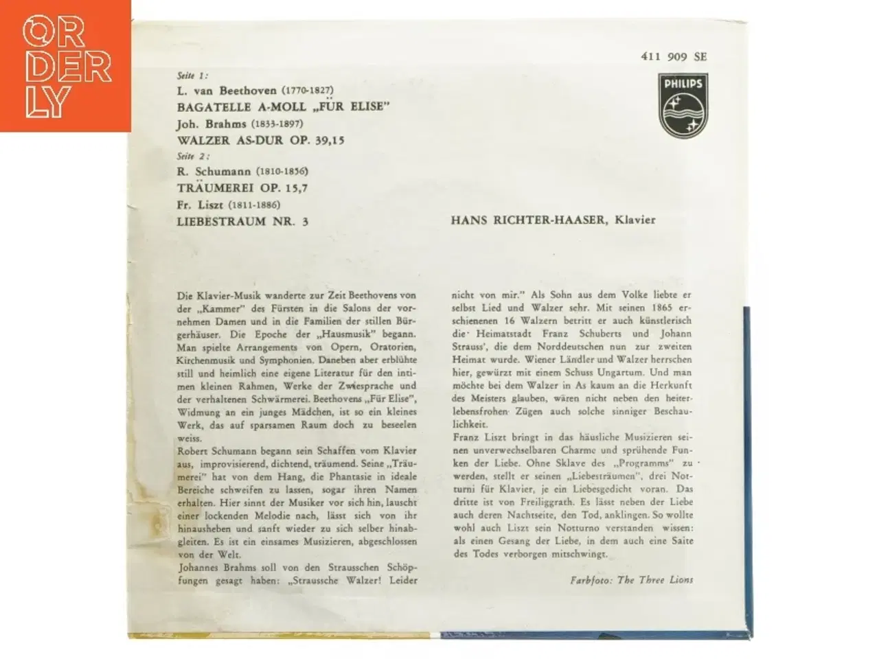 Billede 3 - Vinyl single med Beethoven - Für Elise fra Philips