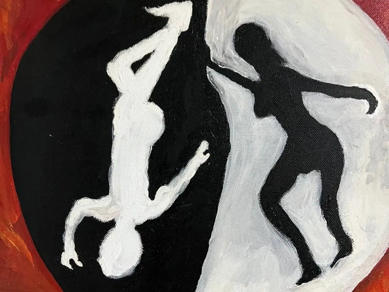 Billede 2 - “Yin & Yang – dansen mellem lys og mørke” maleri