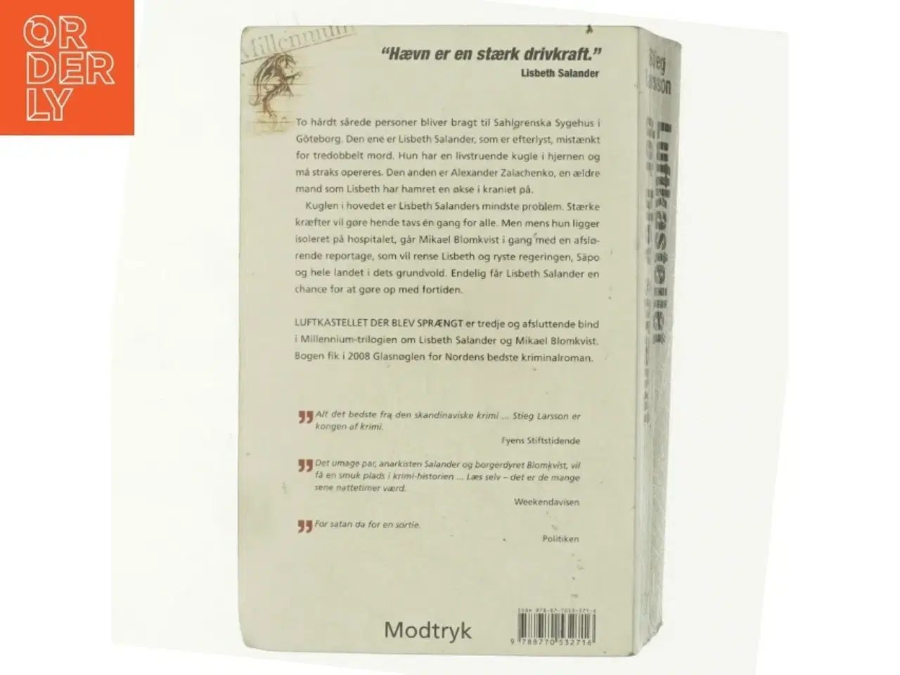 Billede 3 - Luftkastellet Der Blev Spraengt (af Stieg Larsson) [Imported] [Paperback] (Danish) (Millennium, 3. Bind) af Stieg Larsson (Bog)