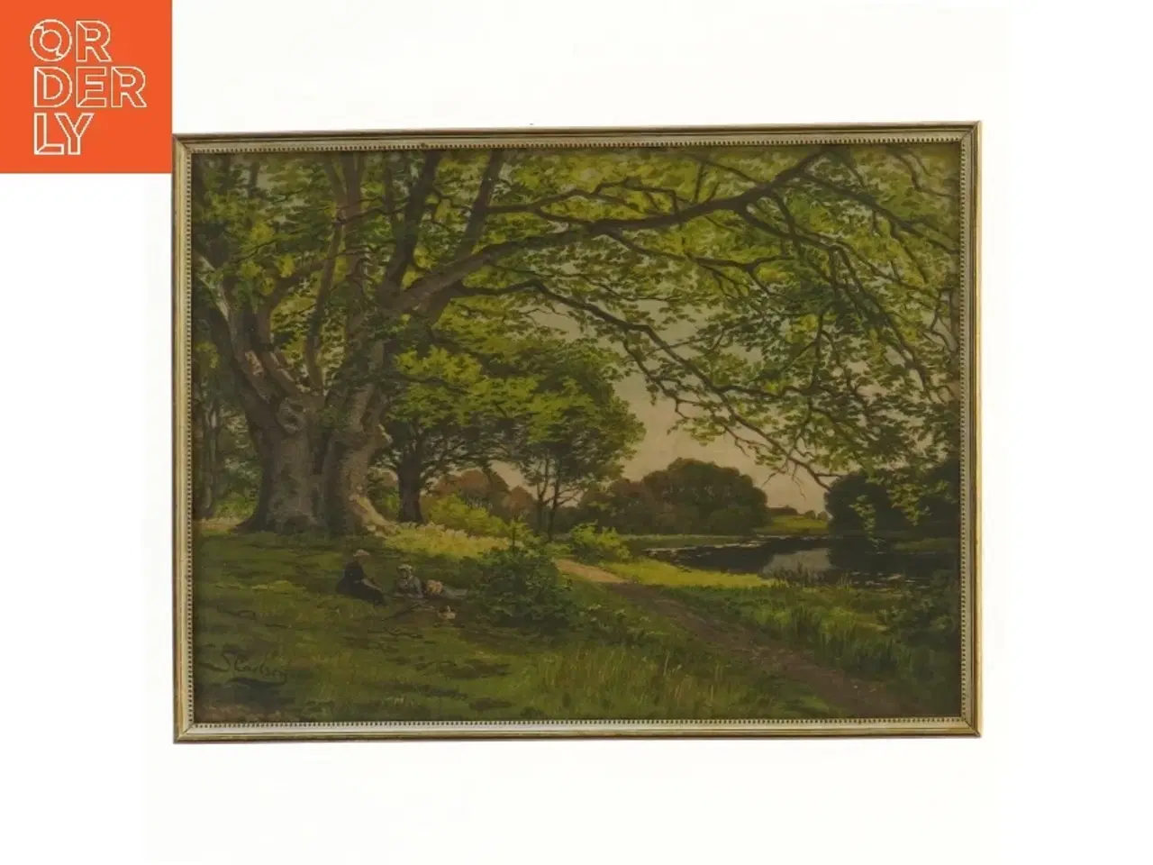 Billede 1 - Maleri med landskabsmotiv (str. 24x18 cm)