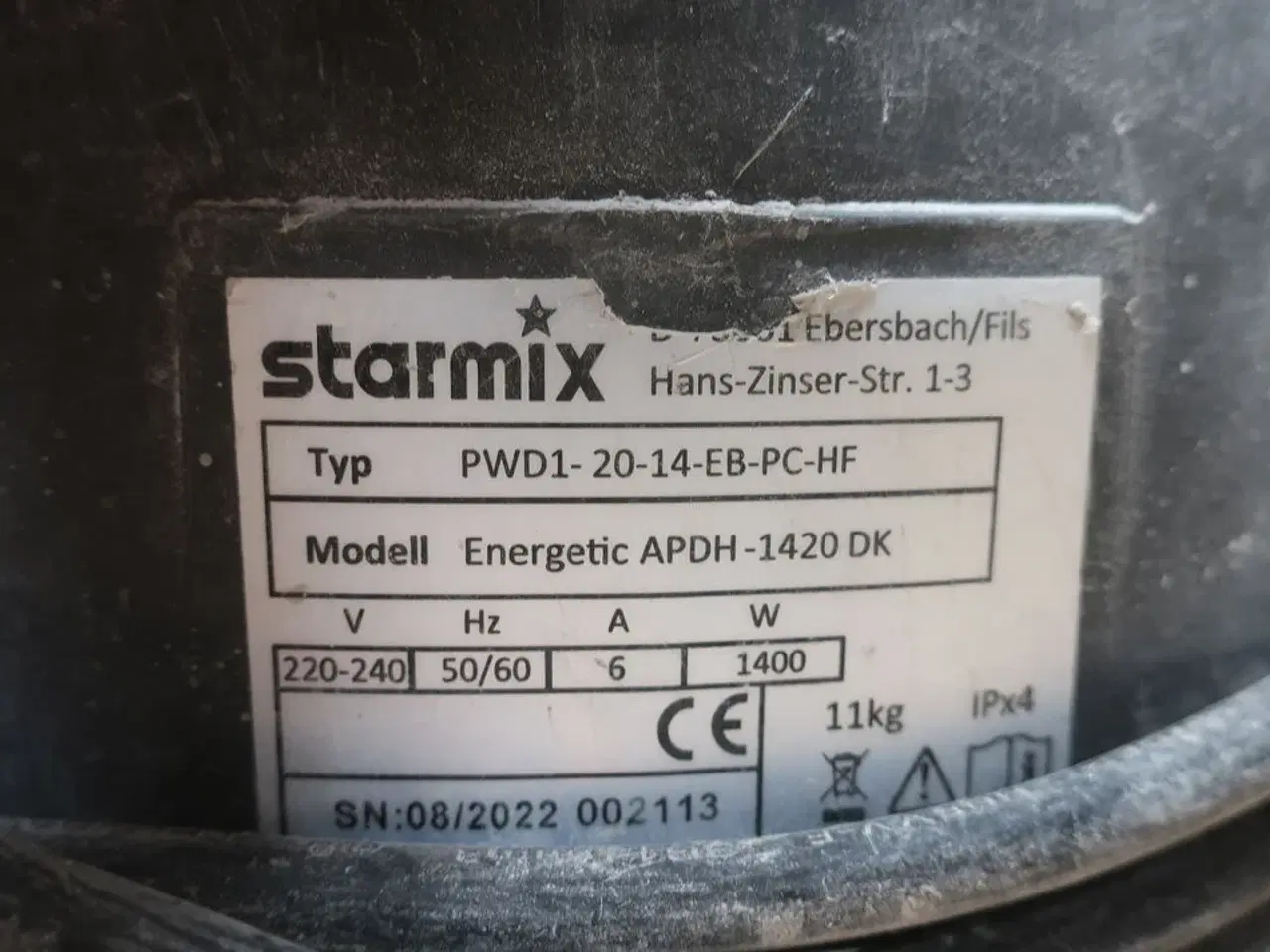 Billede 3 - Støvsuger STARMIX PWD1-20-14-EB-PC-HF