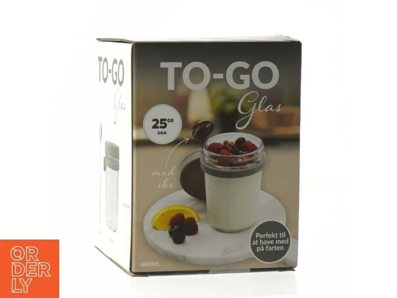 Billede 1 - To-go glas med ske (str. 400ml)