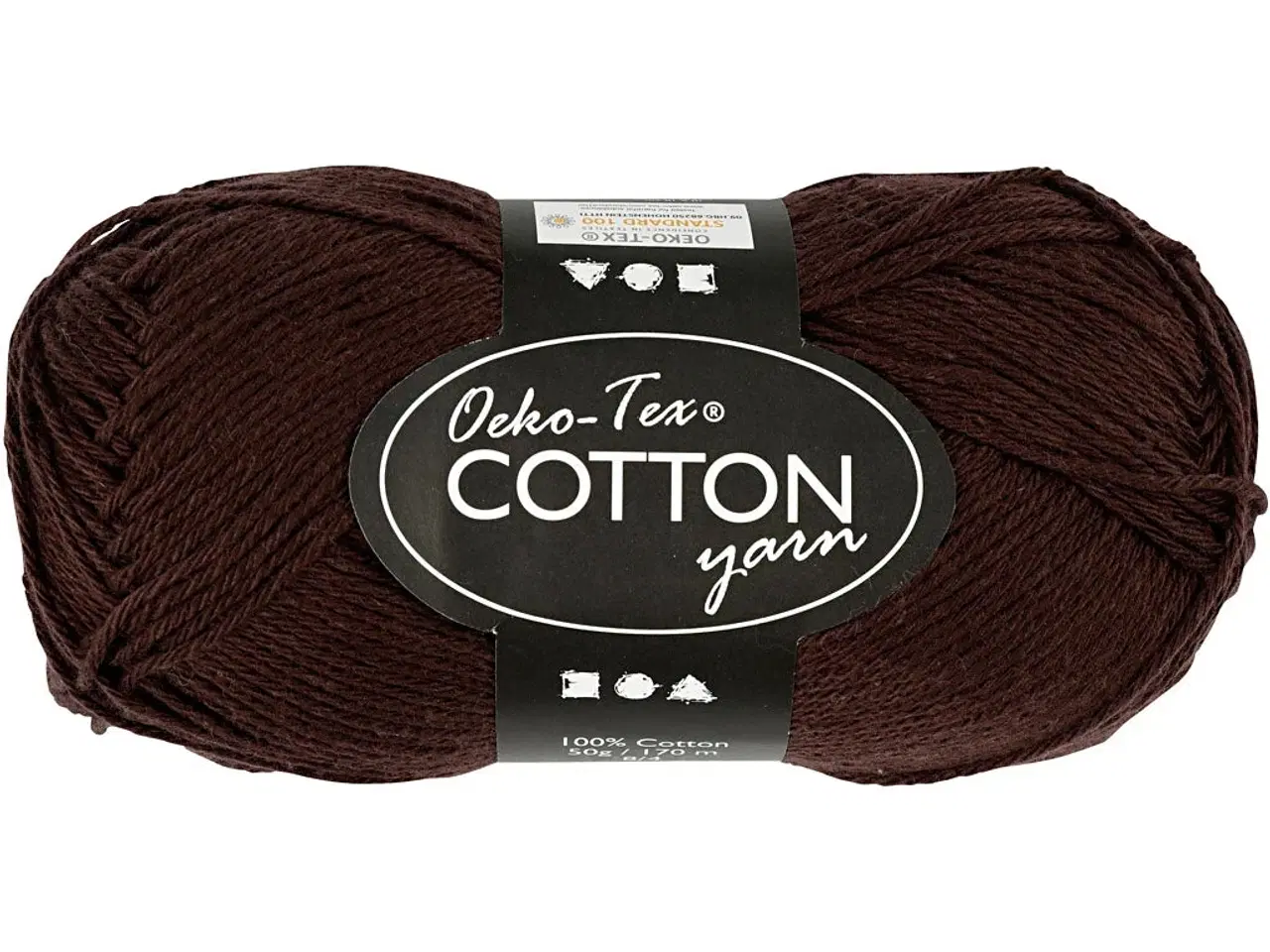 Billede 1 - Bomuldsgarn, 8/4, L: 170 M, mørk brun, 50g/ 1 ngl.
