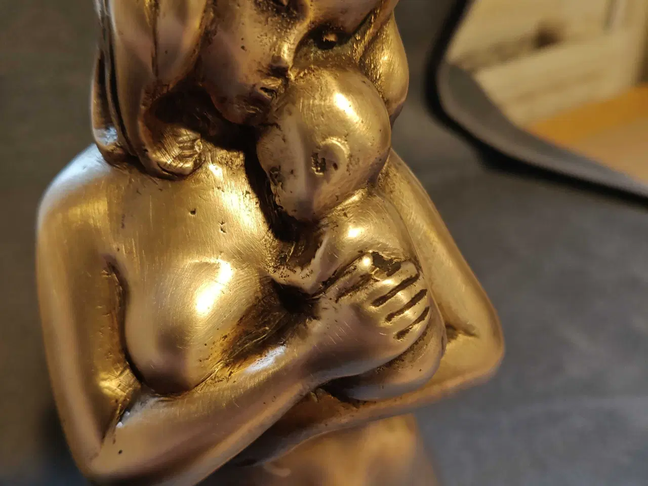 Billede 3 - Messing figur dame med baby