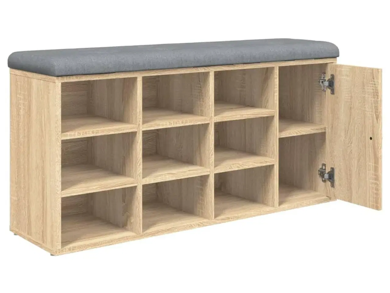 Billede 8 - Skobænk 102x32x50 cm konstrueret træ sonoma-eg