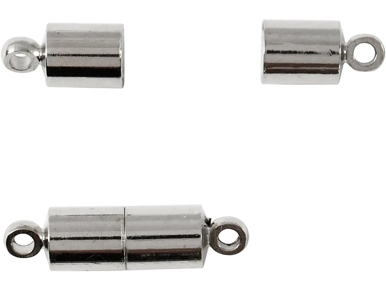 Billede 1 - Magnetlås, L: 15 mm, diam. 5 mm, forsølvet, 10 stk./ 1 pk.