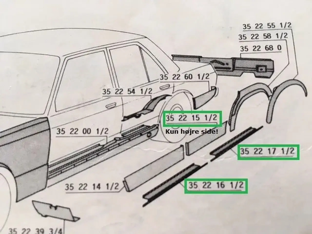 Billede 3 - Mercedes W116 pladedele