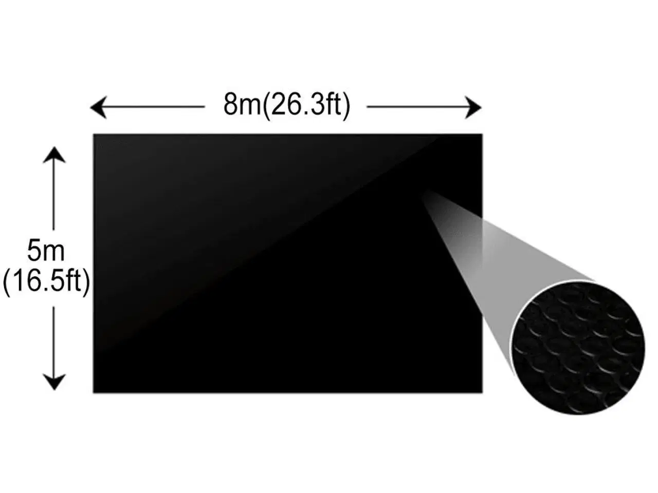 Billede 3 - Flydende soldrevet PE-poolovertræk rektangulært 8 x 5 m sort