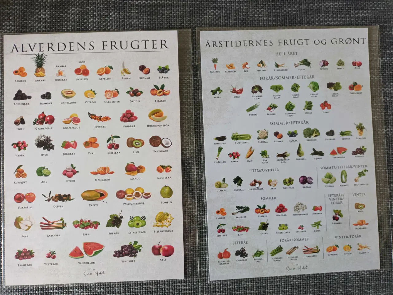 Billede 1 - 2 plakater i A5 - frugt og grønt