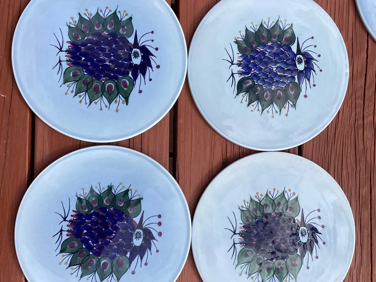 Billede 5 - 7 royal copenhagen smørbrikker med sjov fugl