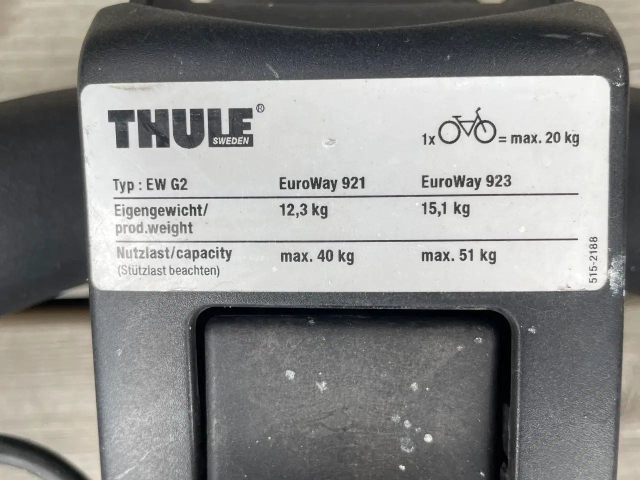 Billede 3 - Thule Euroway cykelholder til 2 cykler