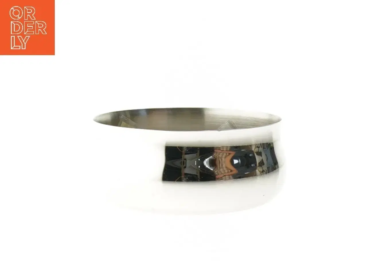 Billede 1 - Erik Bagger EB stål skål med hvid pude fra Georg Jensen (str. Ø 14,5 cm)