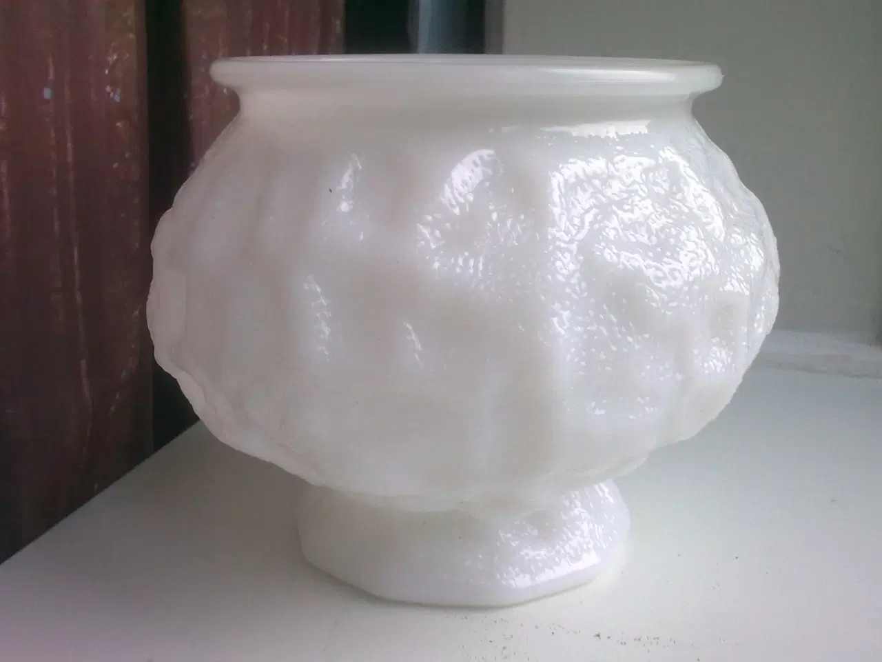 Billede 1 - USA opalineglas snebold vase potteskjuler RETRO