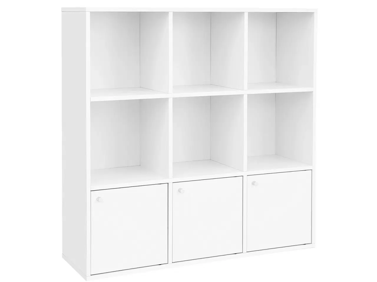 Billede 1 - Bogreol med kuber fritstående reol med 3 skabe, hvid
