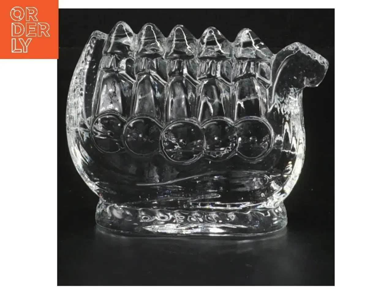 Billede 1 - Kosta Boda Glas Vikingeskib (str. 10,5x8,5 cm)