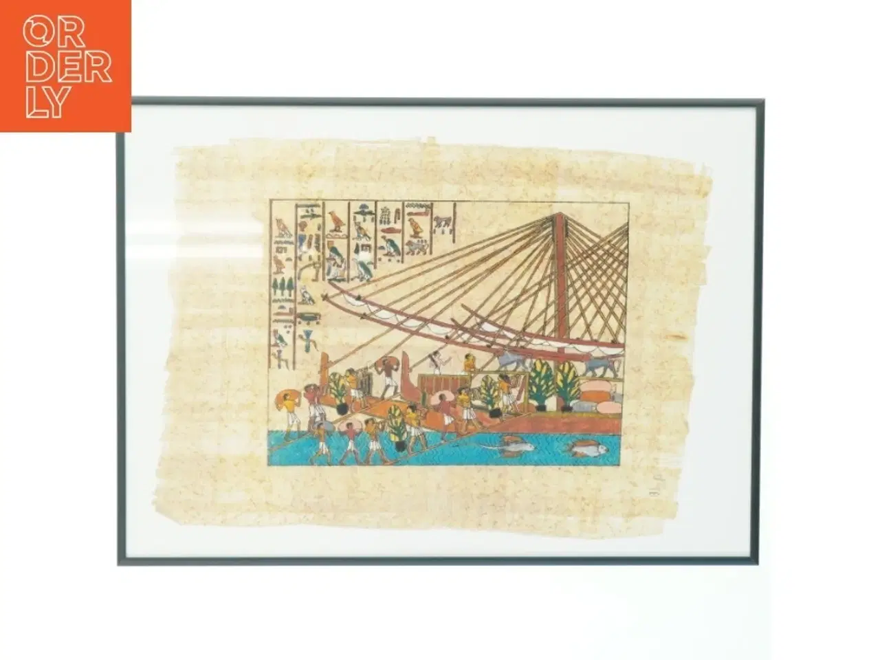 Billede 1 - Inrammet egyptisk maleri (str. 40x30 cm)