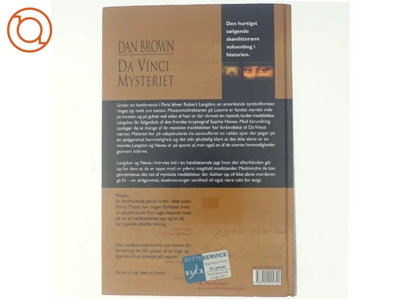 Billede 3 - Da Vinci Mysteriet af Dan Brown (Bog)