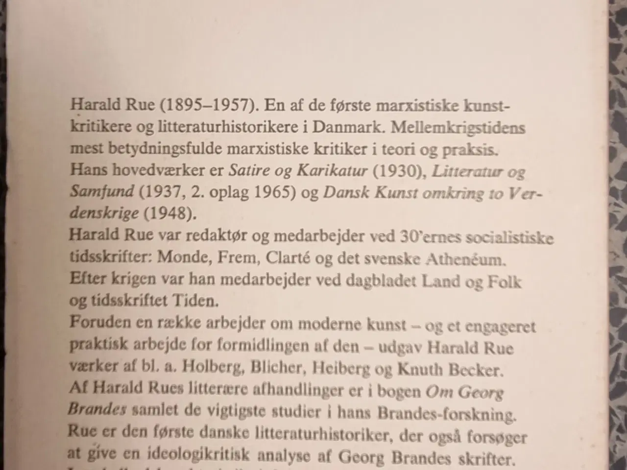 Billede 2 - Harald Rue: Om Georg Brandes