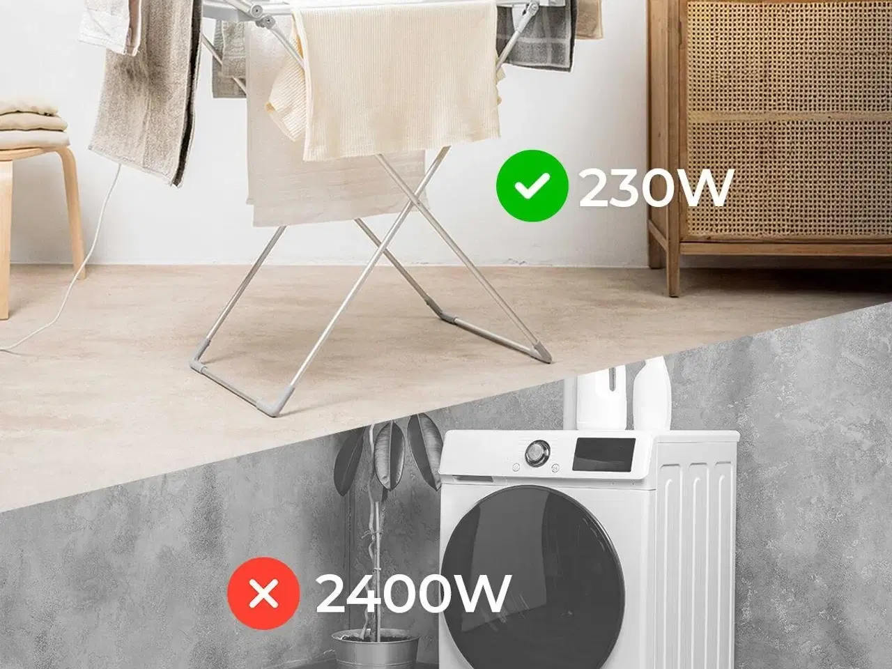 Billede 7 - Tørrestativ elektrisk med vinger - Warmmat 230 W, 20 stænger, touch, timer, temperatur 35-60 °C