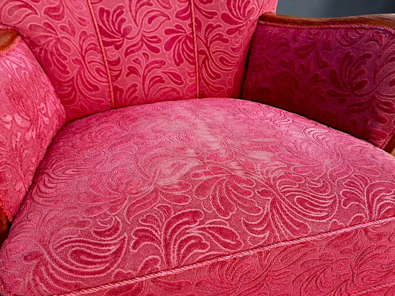 Billede 5 - Dansk snedkermester lænestol rød velour 1940’erne