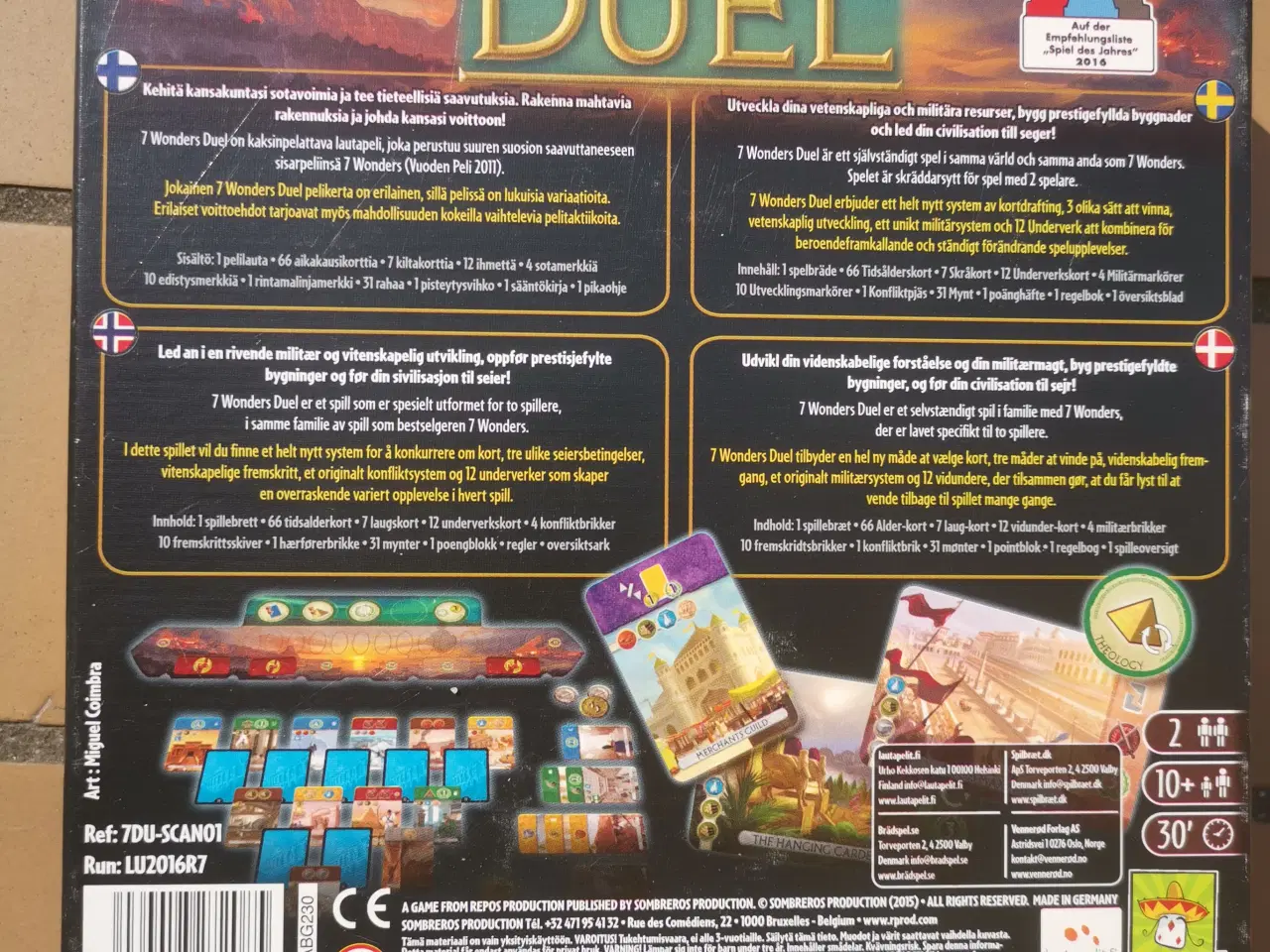 Billede 2 - 7 Wonders Duel Brætspil