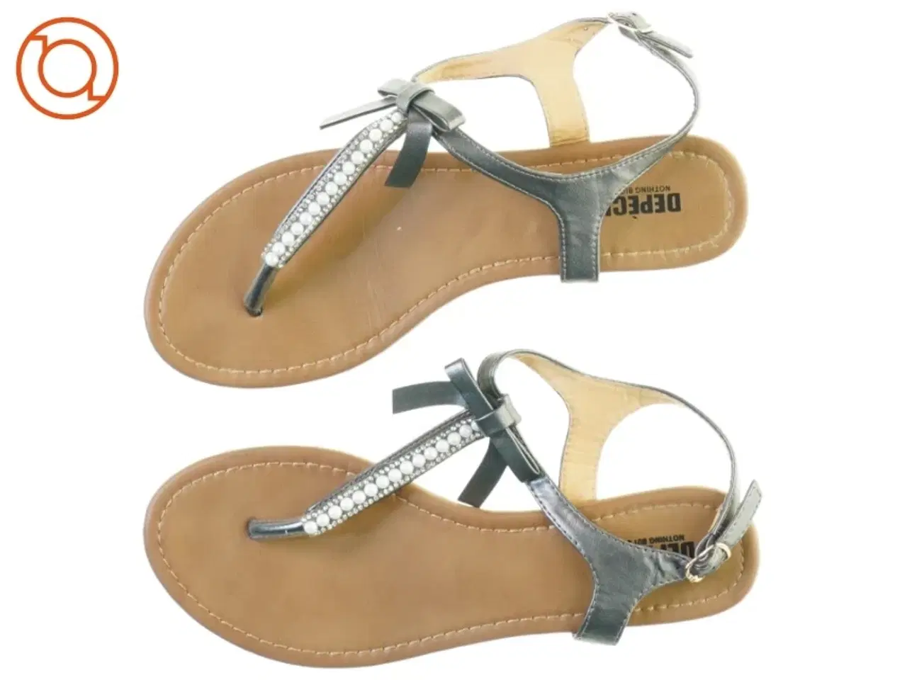 Billede 4 - Depeche Læder Sandaler med Glitter og Sløjfe (str. 40)