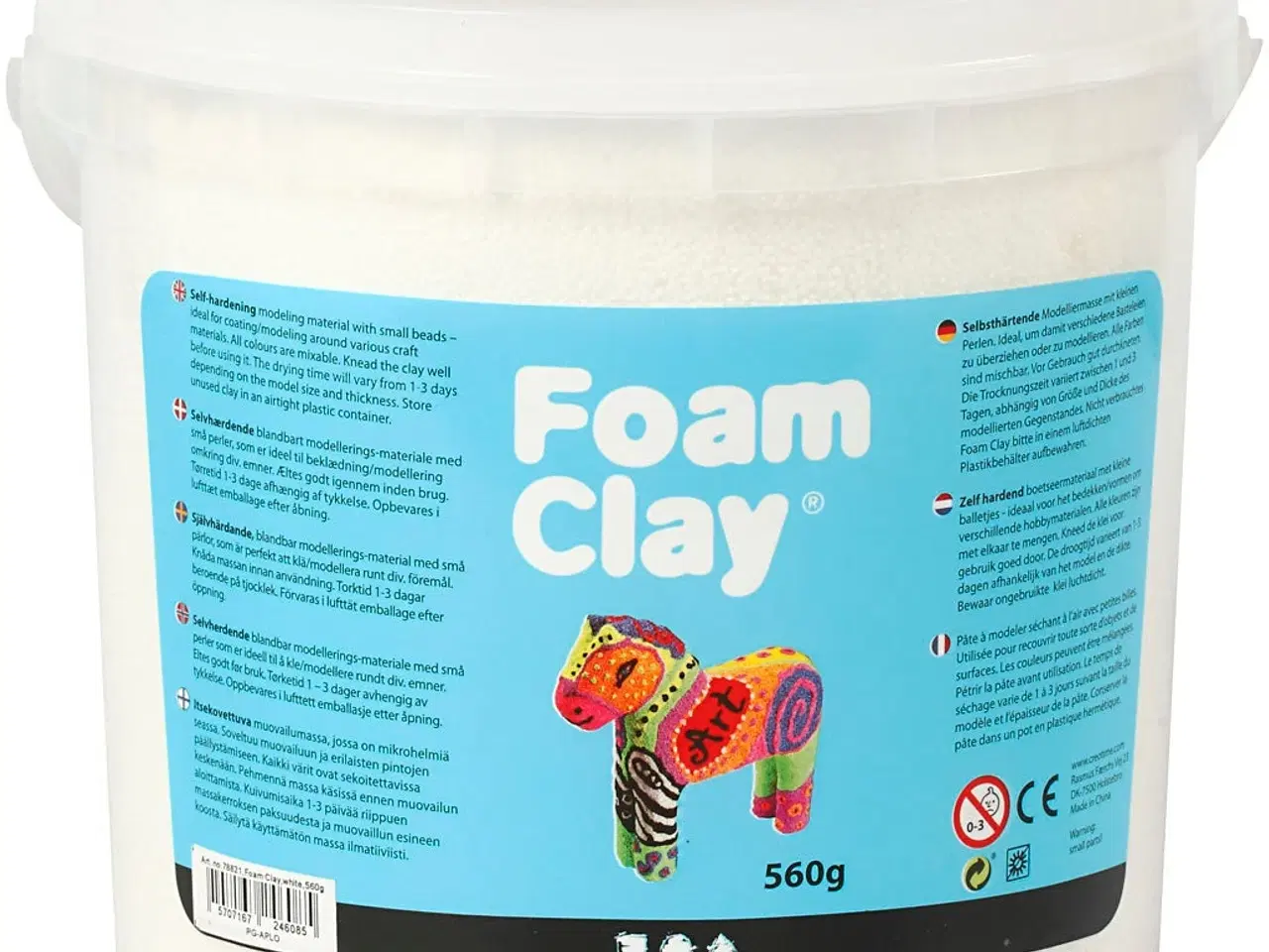 Billede 1 - Foam Clay® Hvid - 560g Selvhærdende Modellering