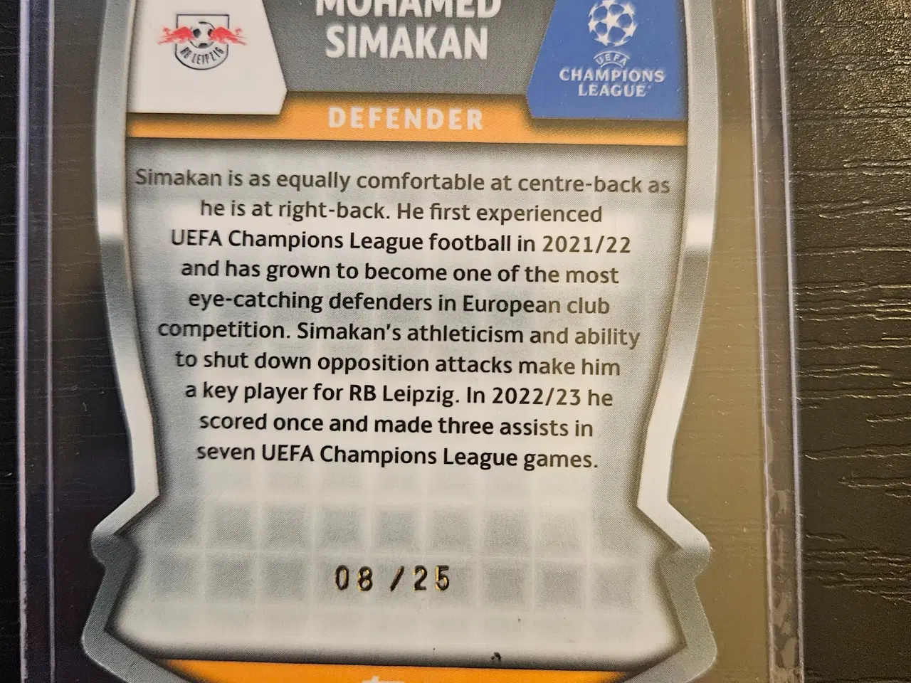 Billede 2 - Mohamed Simakan Pro Elite 8/25 Fodboldkort