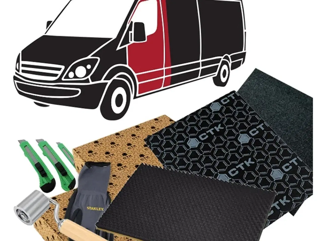 Billede 1 - CTK Støjdæmpningspakke VAN komplet sort