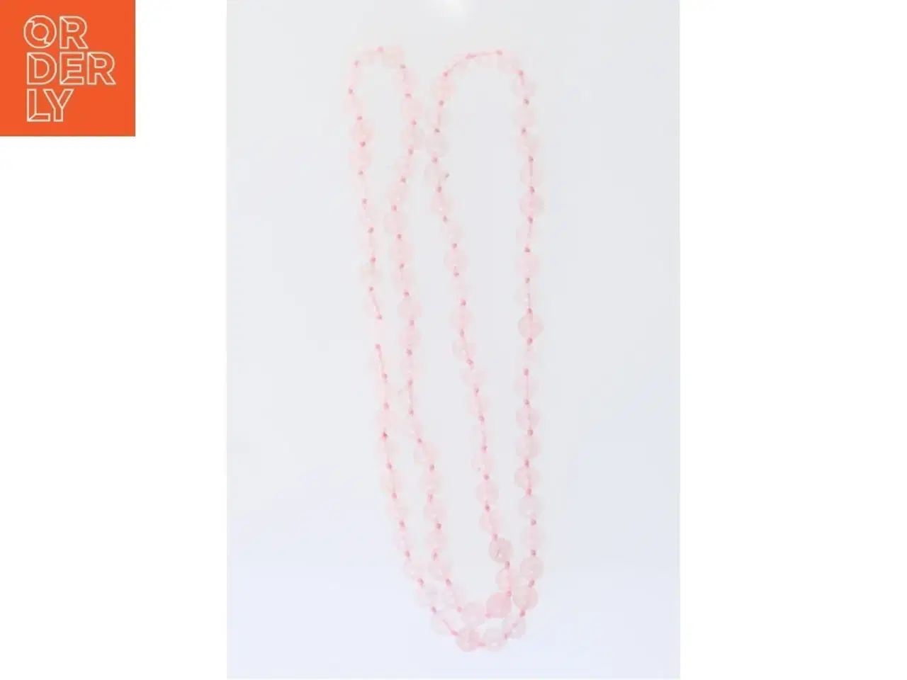 Billede 1 - Rosa kvarts halskæde (str. L: 80 cm, D: 8 mm)