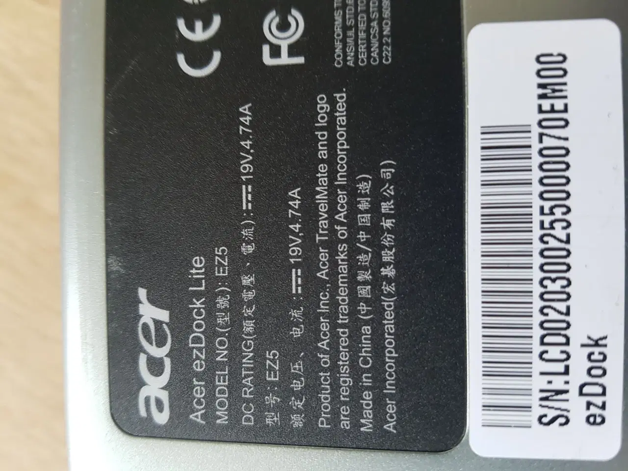Billede 2 - Acer Dock Lite u/strømforsyning.