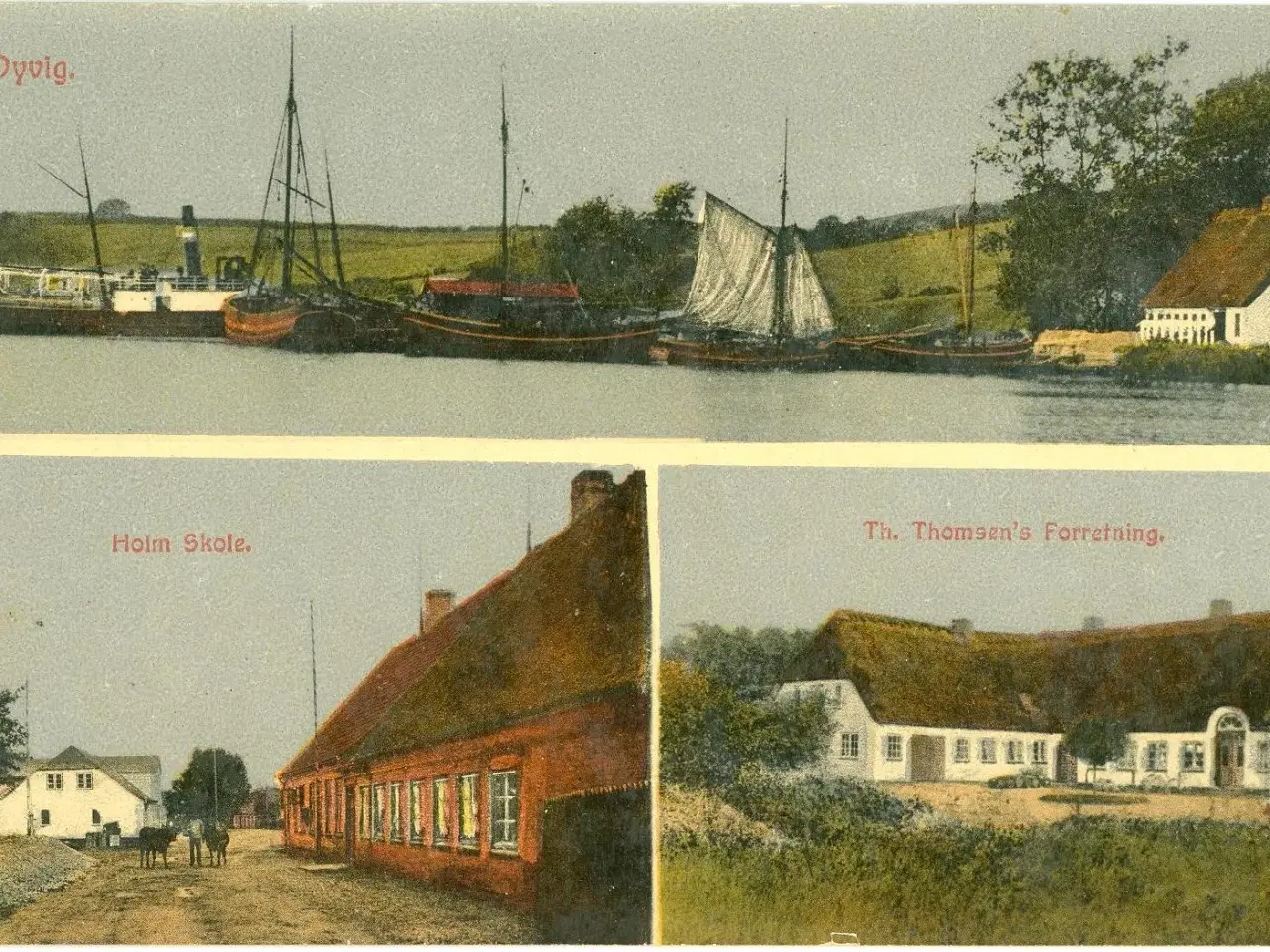 Billede 1 - Dyvig havn og Holm skole