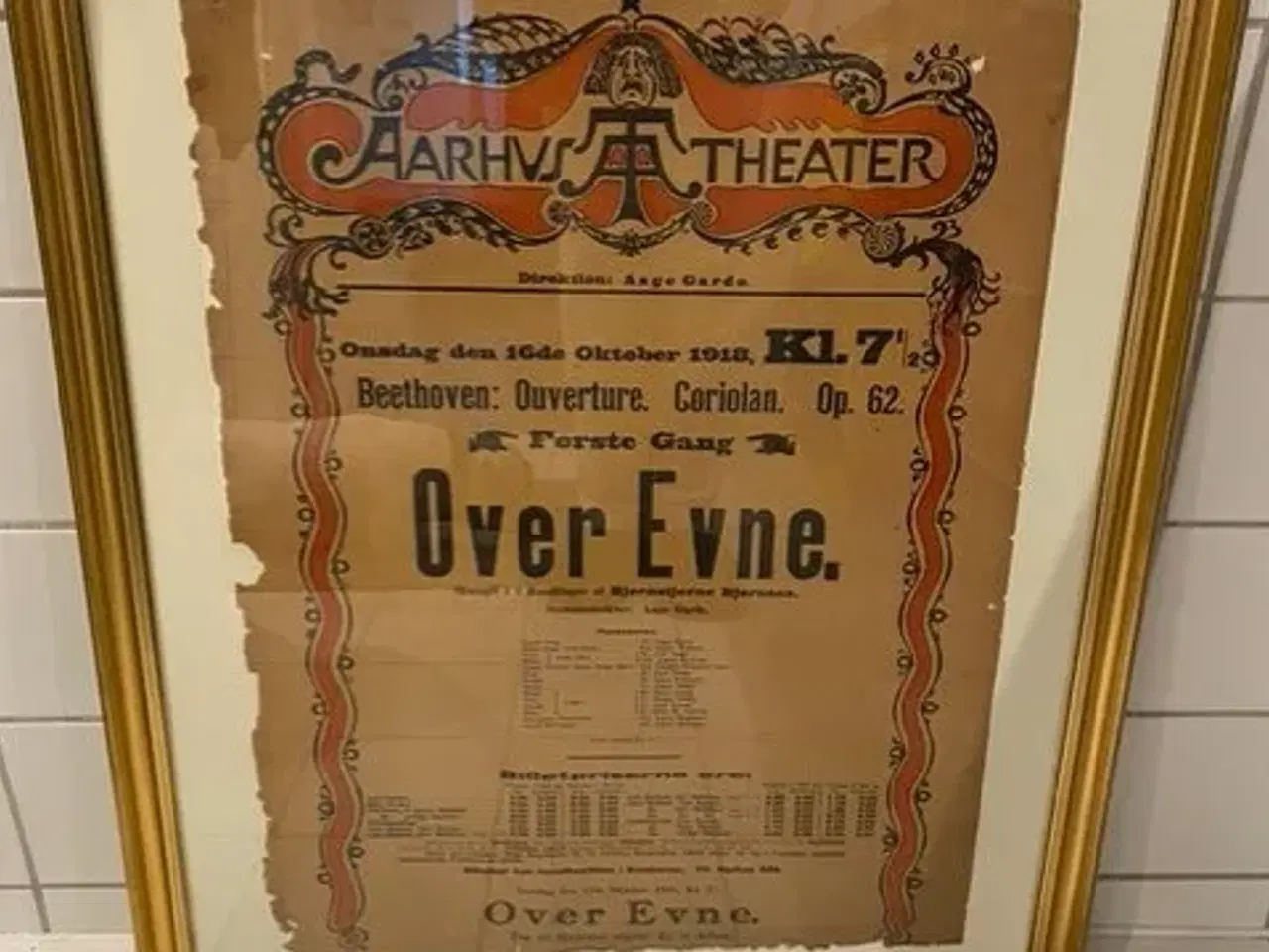 Billede 1 - Aarhus Theater plakat fra 1918