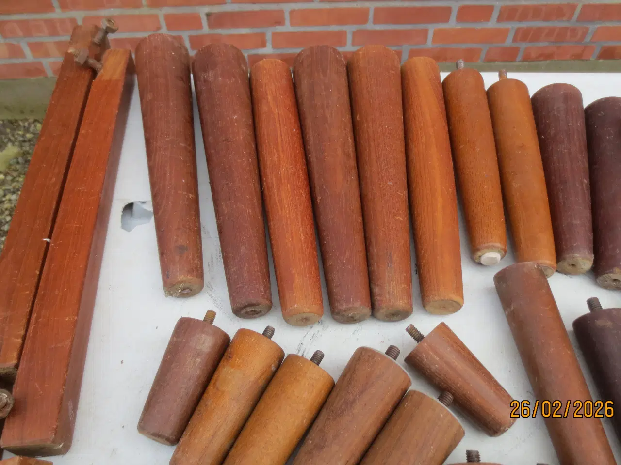 Billede 6 - 92 stk Teakben i forskellige mål