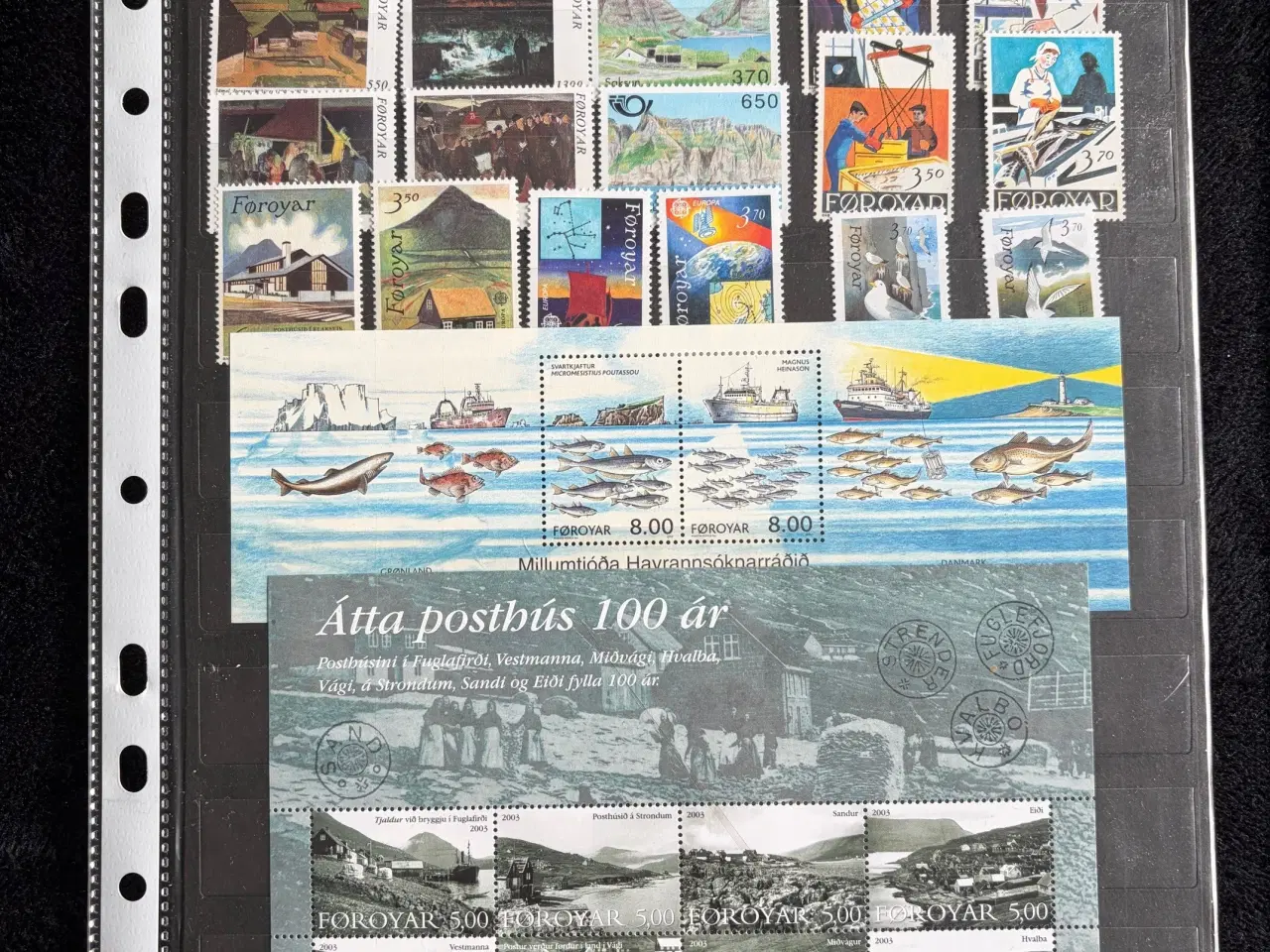 Billede 3 - Færøerne - 8 plancher med postfriske frimærker