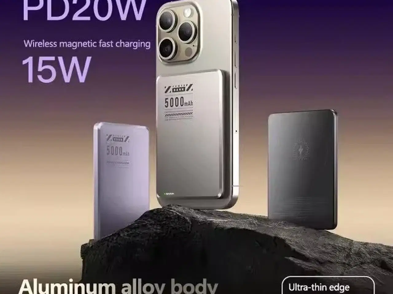 Billede 2 - Mobiltilbehør Magsafe powerbank i metal 5000mAh
