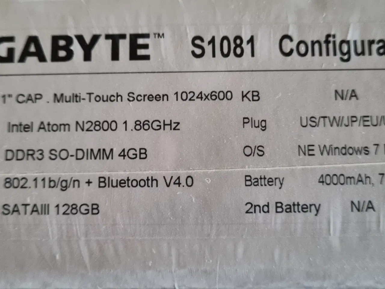 Billede 2 - Gigabyte S1081 Slate PC 10.1" Windows Tablet