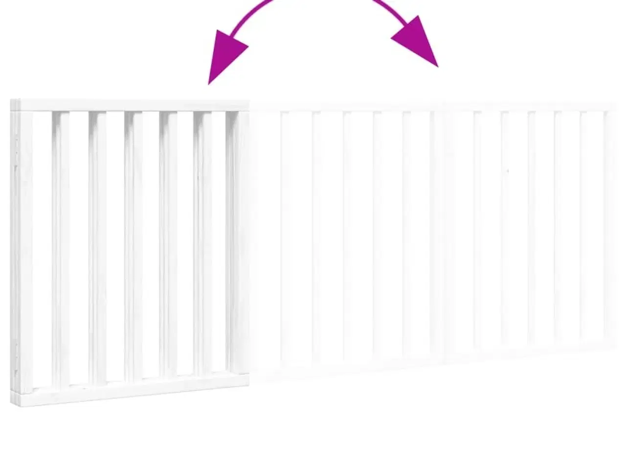 Billede 7 - Hundelåge 3 paneler 150 cm foldbar poppeltræ hvid