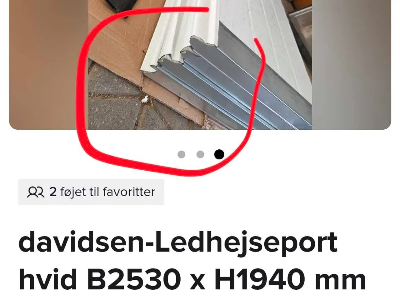 Billede 4 - davidsen-Ledhejseport hvid B2530 x H1940 mm, NY ha
