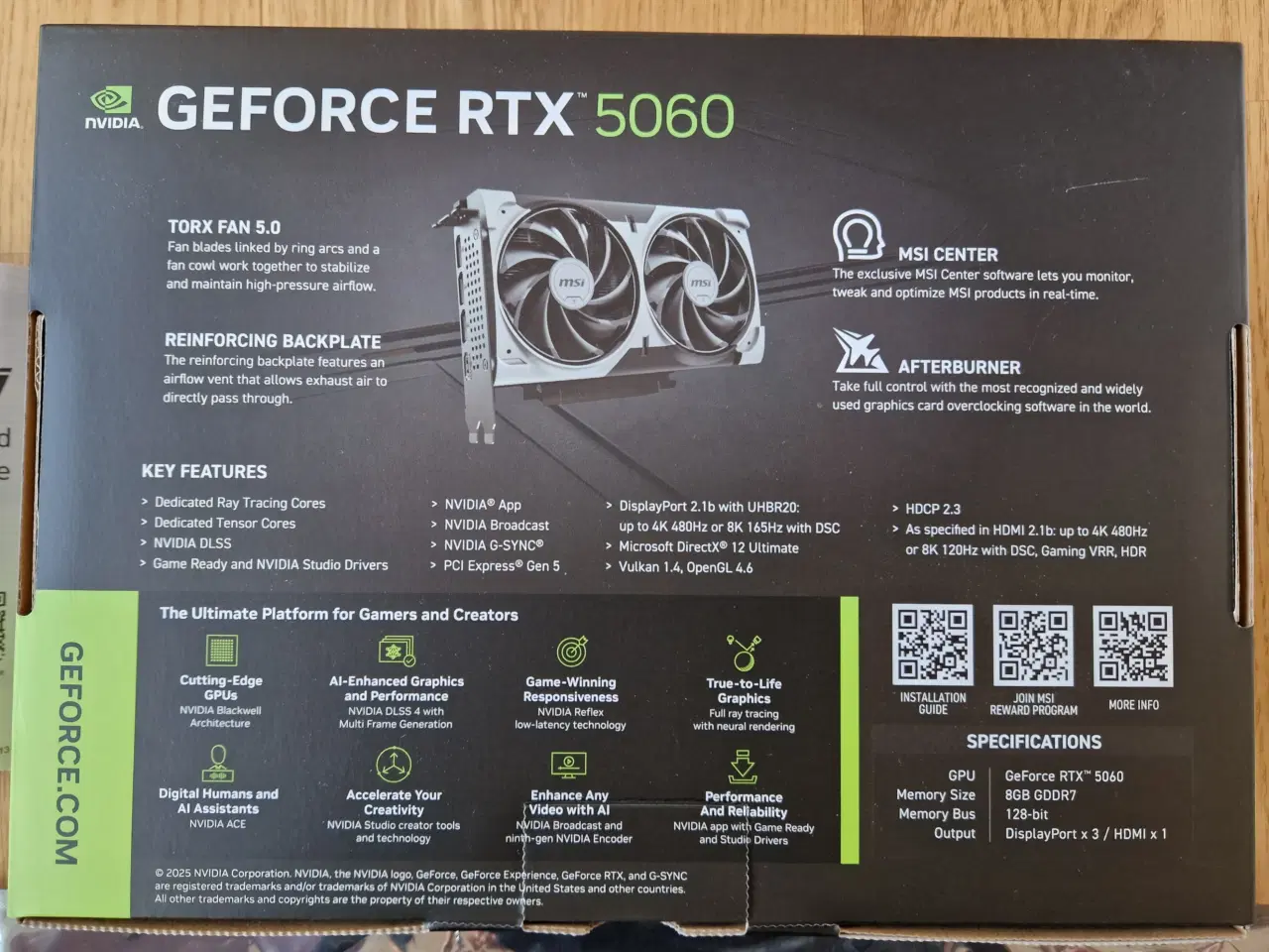 Billede 8 - Nyt MSI Nvidia GeForce RTX 5060 VENTUS 2X OC 8GB 