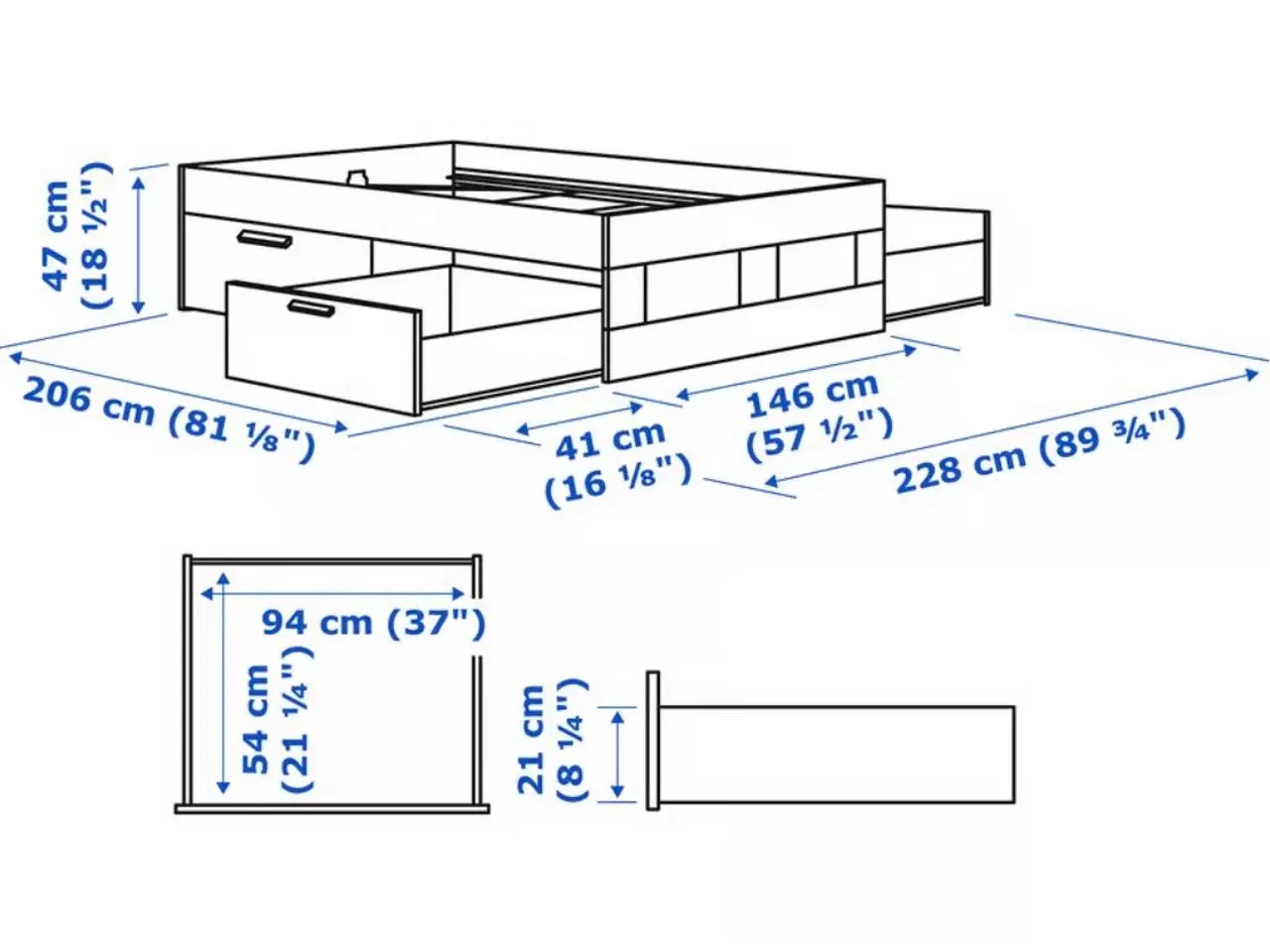 Billede 3 - Dobbeltseng med opbevaring IKEA 