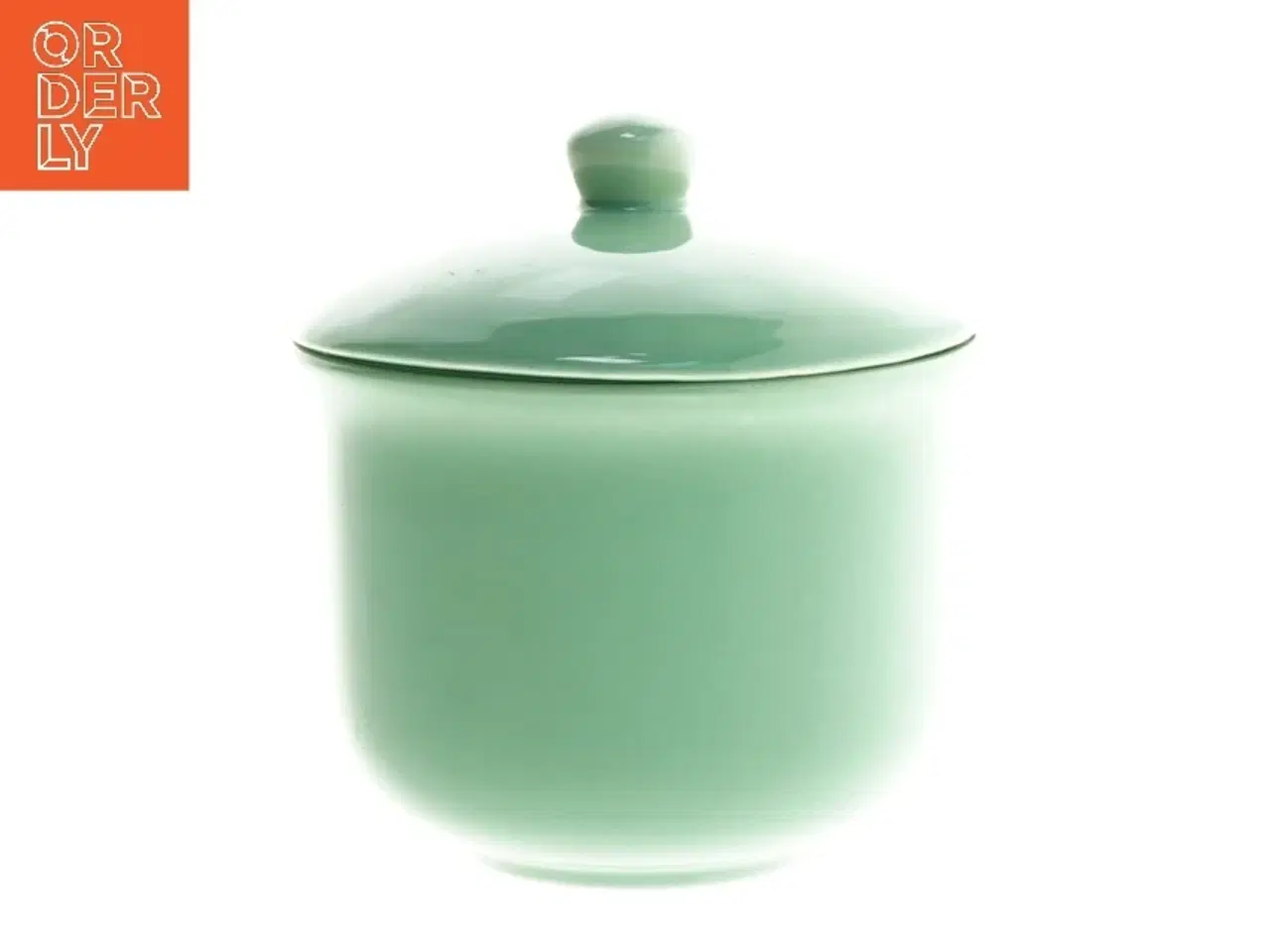 Billede 1 - Grøn keramik krukke med låg fra Cerind (str. 11 cm)