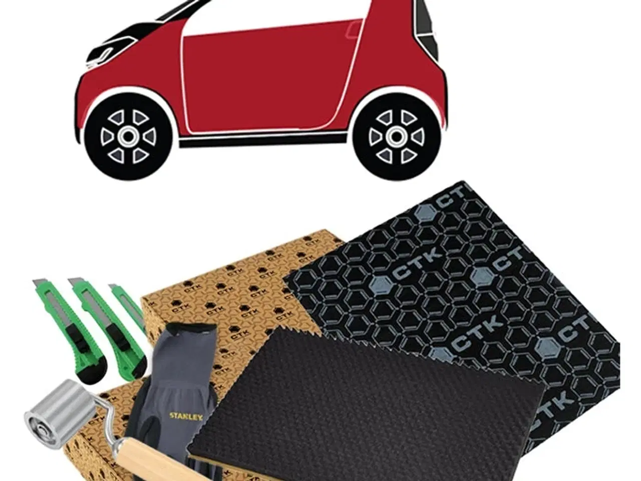 Billede 1 - CTK Støjdæmpningspakke Lille bil komplet u. tag