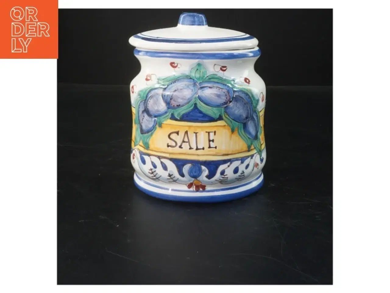 Billede 1 - Dekorativ krukke med låg (str. 16x12 cm)