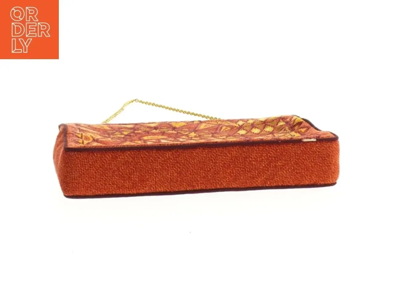 Billede 2 - Broderet håndtaske med kæde (str. 18x16 cm)