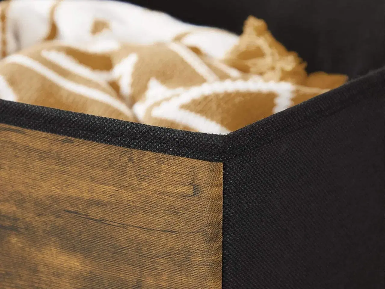 Billede 5 - Sammenklappelige opbevaringskuber – sæt med 6, 30 × 30 × 30 cm, tøj- og legetøjsopbevaring, rustik brun/sort