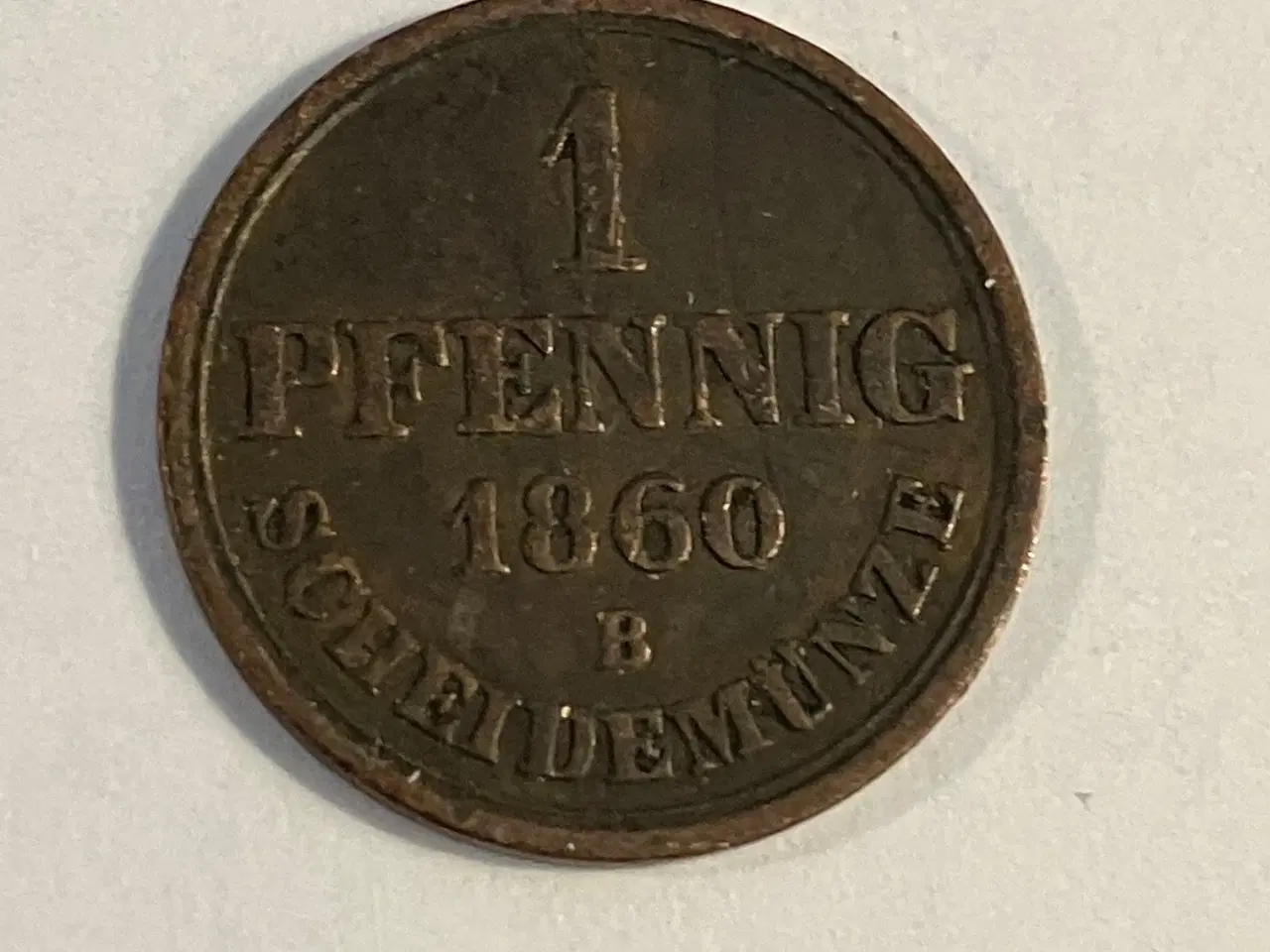 Billede 1 - 1 Pfennig 1860 B Scheidemunze 1860