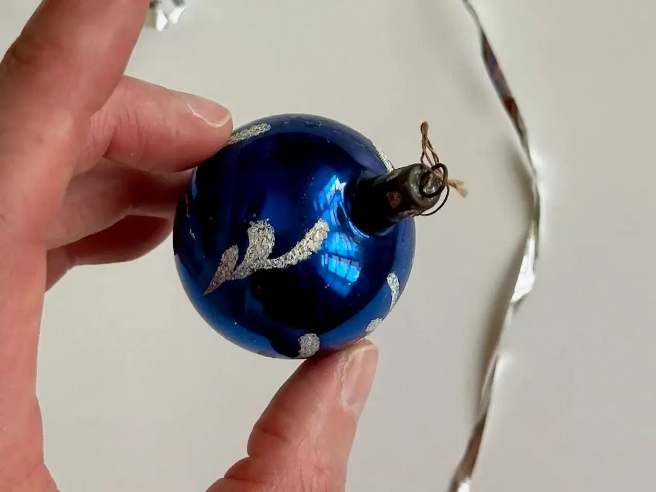 Billede 4 - Gammel julekugle, lille blå